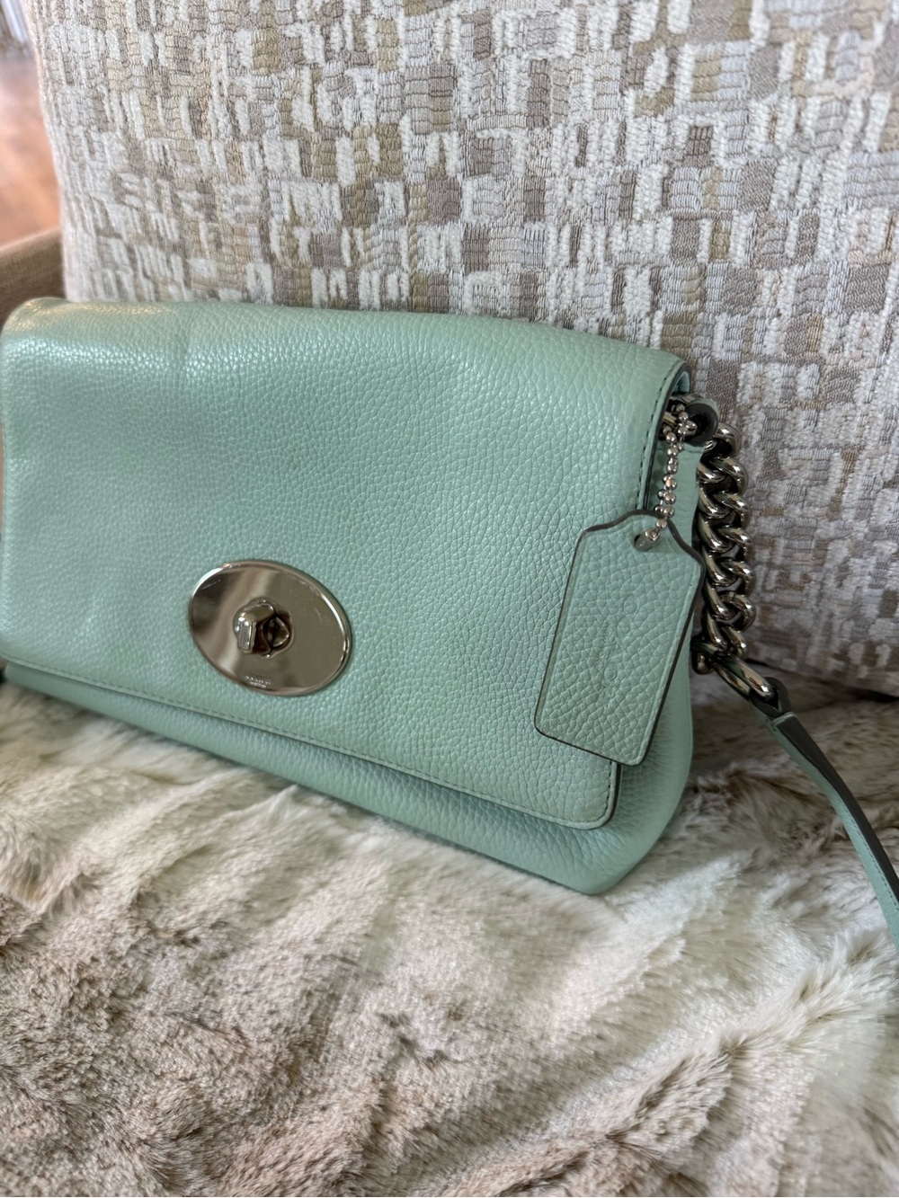 Mint Green Leather Crossbody Bag Coach - Picture 2 of 7